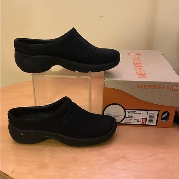 Merrell Black Mesh Slip-On Clogs Encore Breeze 2 - Picture 1 of 9